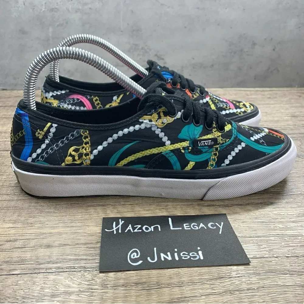 Vans~Women's~Authentic Slim‎ Classic Jewels~Black/Multicolor~Sneakers~Size 7.5
